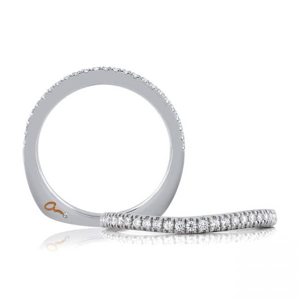 18 KARAT WHITE GOLD WEDDING BAND with diamonds - 4028WR-B
