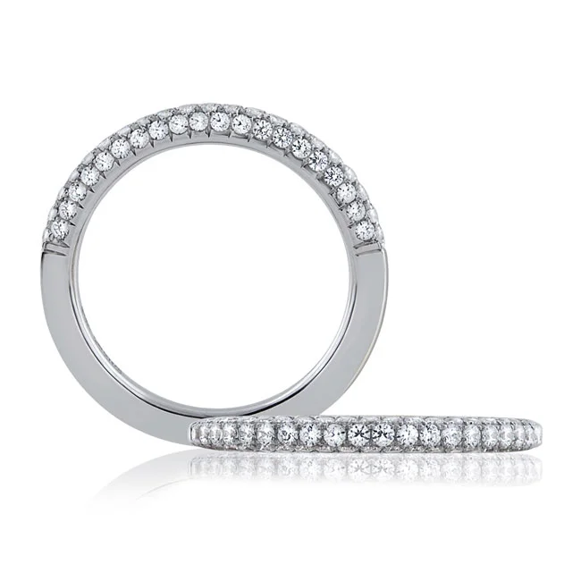 18 KARAT WHITE GOLD WEDDING BAND with diamonds - 4030WR-B