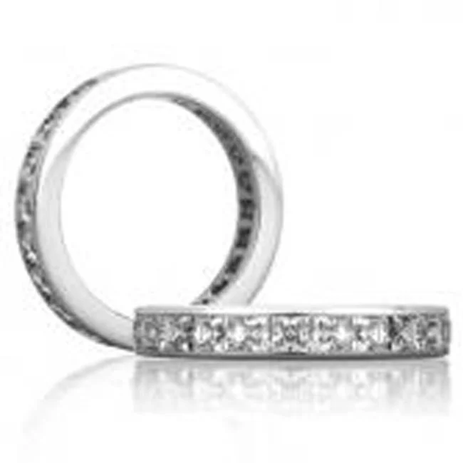 18 KARAT WHITE GOLD DIAMOND WEDDING BAND - 1601WB