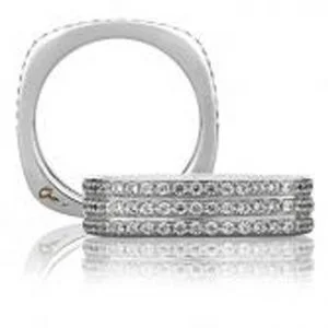 18 KARAT WHITE GOLD DIAMOND WEDDING BAND - 1605WB