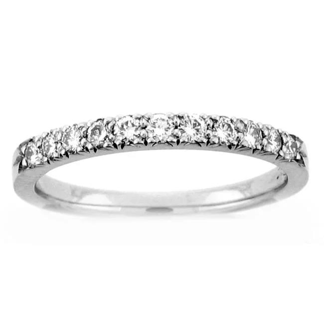 19K WHITE GOLD DIAMOND WEDDING BAND with 11 Diamond(s) 0.32ctw