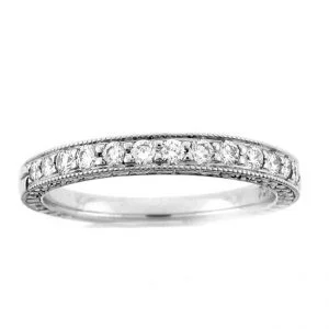 19K WHITE GOLD DIAMOND WEDDING BAND with 15 Diamond(s) 0.34ctw