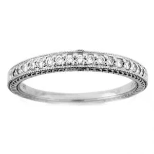 19K WHITE GOLD DIAMOND WEDDING BAND with 19 Diamond(s) 0.17ctw