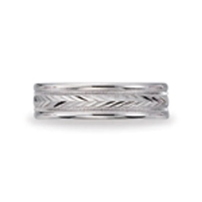 14 KARAT WHITE GOLD GENTS BAND - 2805G