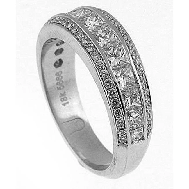 18 KARAT WHITE GOLD DIAMOND WEDDING BAND - 1215ES-B