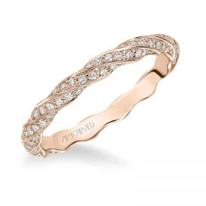 Artcarved 14k Rose Gold Twisted Diamond Band