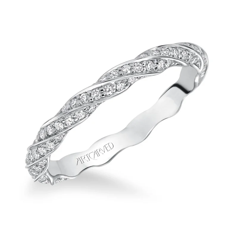 Artcarved 14k White Gold Twisted Diamond Band