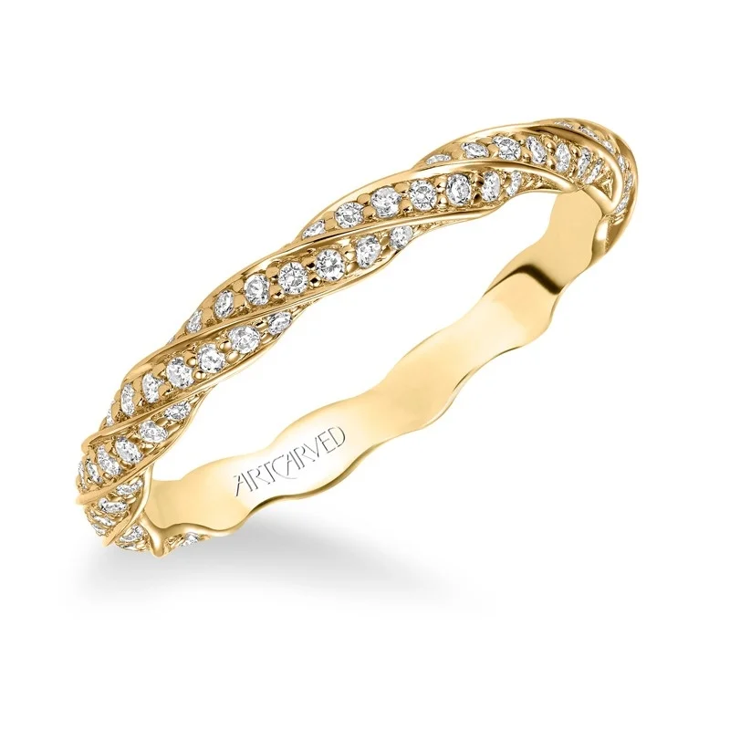 Artcarved 14k Yellow Gold Twisted Diamond Band