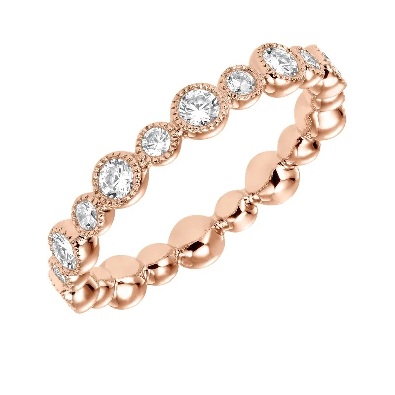 Artcarved 14k Rose Gold Bezel Diamond Band