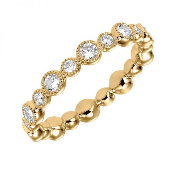 Artcarved 14k Yellow Gold Bezel Diamond Band