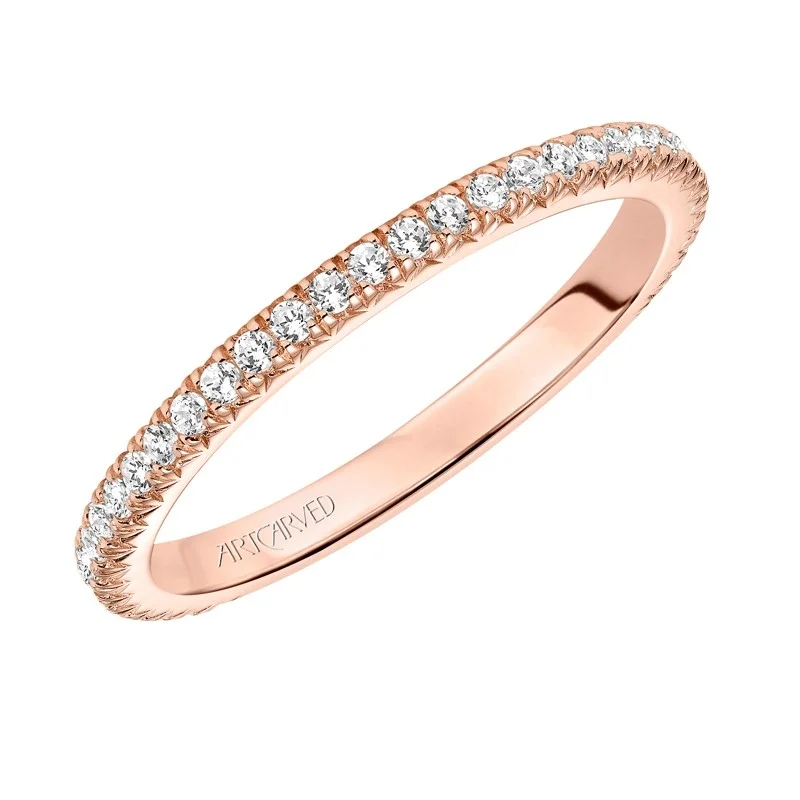 Artcarved 14k Rose Gold Diamond Wedding Band