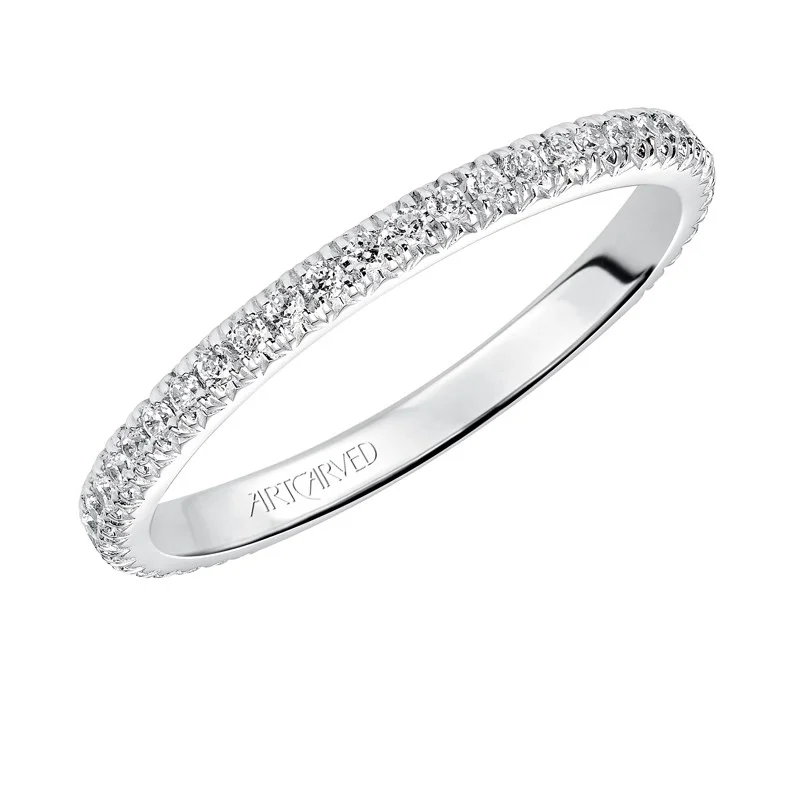 Artcarved 14k White Gold Diamond Wedding Band