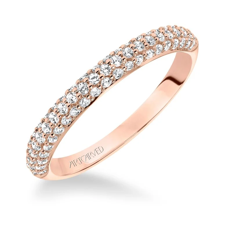 Artcarved 14k Rose Gold Diamond Wedding Band