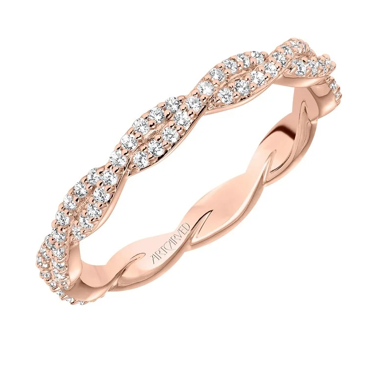 Artcarved 14k Rose Gold Twisted Diamond Band