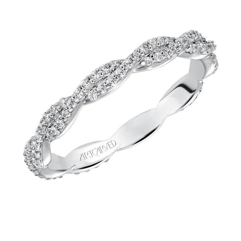 Artcarved 14k White Gold Twisted Diamond Band