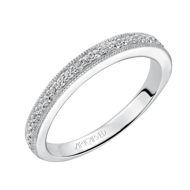ArtCarved 'Harper' Diamond Wedding Band in 14K White Gold  - 31-V504W