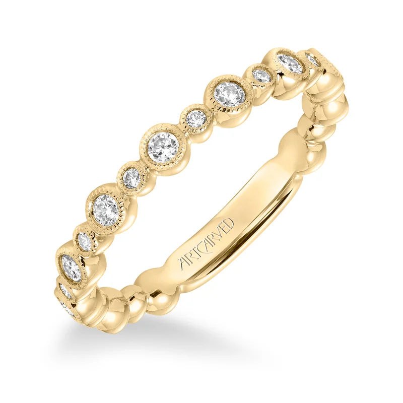 ArtCarved Diamond Stackable Band in 14K Yellow Gold  - 33-V9157Y
