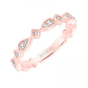 ArtCarved Vintage Diamond Prong Set Band in 14K Rose Gold  - 33-V9186R