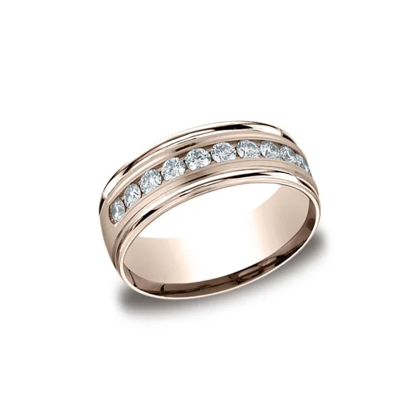 Diamonds Rose Gold 8mm Diamond Band